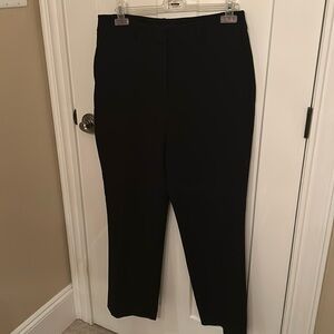 Hillary Radley black zip front dress pants with side slit pockets & belt loops